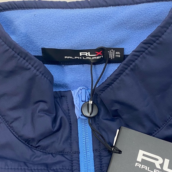 RLX Ralph Lauren Primaloft Soft Fleece Quilted Full Zip Jacket Blue XXL $168 - Picture 2 of 11